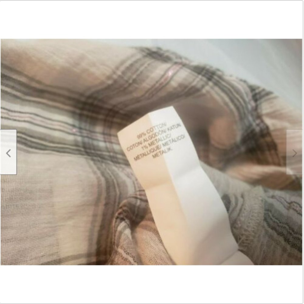 Lucky Brand Plaid Button Front Oversize Top - Picture 6 of 6